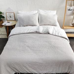 5 نجوم ثقيلة Hemp fornia طقم أغطية سرير مخططة من الكتان الخالص مصبوغ بدبوس شريطي لحاف كينج كاليفورنيا - Product Image 1