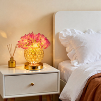 Lampe de nuit rose en forme d'hortensia artificiel en pot, rechargeable par USB/à intensité variable, pour la maison, les fêtes, les arrangements floraux, les mariages