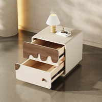 Table de chevet en bois massif la plus vendue, style crème, petite armoire de rangement pour chambre à coucher