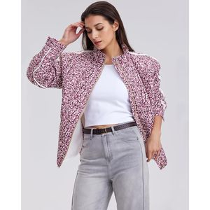Chaqueta Acolchada con Estampado Floral para Mujer FOXA, Chaqueta de Invierno con Cierre Completo, Cuello Alto y Manga Larga - Product Image 5