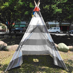 Offre Spéciale À Rayures <span class=keywords><strong>Bleu</strong></span> <span class=keywords><strong>Marine</strong></span> gris blanc Enfants Jouer Coton Toile Tente Indienne <span class=keywords><strong>tipi</strong></span> pour Les Enfants - Product Image 1