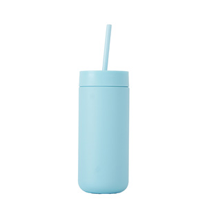 Stainless Steel Tumbler Outdoor Sports Vacuum Insulated <b>With</b> <b>Straw</b> Travel Cup Minimalist Design - Product Image 3