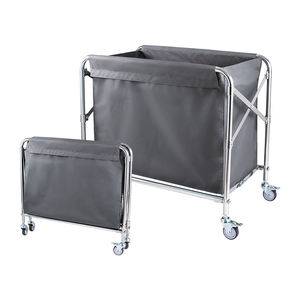 折りたたみ式ステンレス鋼201 4輪サイレントロッキングキャスター100KG容量ランドリーハンドカートハウスキーピングトロリーホテルスイベル - Product Image 3