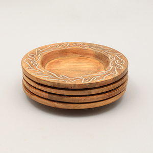 Assiette de service artisanale en bois de 13 pouces, vaisselle artisanale pour les dîners - Product Image 6