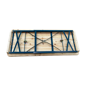 Houten opvouwbare draagbare party bierhouder bartafel stoelenset 3-delige biertafelset met rugleuning stijl bank - Product Image 3