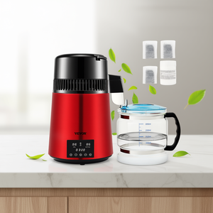 Distillateur d'eau 1,1 gallon en acier inoxydable avec double affichage de température, électrique, pour comptoir, avec carafe, poudre de nettoyage et charbon - Product Image 2