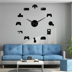 Cool Gamepad <span class=keywords><strong>Reloj</strong></span> <span class=keywords><strong>de</strong></span> pared niño grande dormitorio juego controlador Video Joysticks Gamer papel tapiz pegatinas <span class=keywords><strong>reloj</strong></span> DIY Gaming Room Decor - Product Image 1