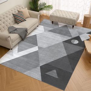 Alfombra Moderna de Estilo Nórdico con Patrón Geométrico Abstracto, de Pelo Corto, Imitación de Cachemira, Antideslizante, Hecha a Máquina, Personalizable, para Sala de Estar - Product Image 5