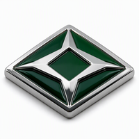 Emblème de voiture vert forêt en argent antique à motif losanges brillant, directement de l'usine, pour modification automobile