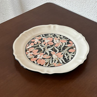 Plat de service plat vintage à fleurs de style français de 8 pouces, assiettes de dîner en porcelaine de luxe pour restaurant