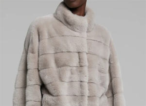 Cappotto di pelliccia di <span class=keywords><strong>visone</strong></span> <span class=keywords><strong>blu</strong></span> argento cappotto di <span class=keywords><strong>visone</strong></span> Premium da donna tinta unita grigio giacca spessa di lunghezza regolare isolante capispalla - Product Image 4