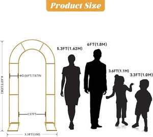 Supporto per fondale a doppio arco resistente 6.6ft 7.2ft, telaio in metallo a forma di U per fondali, archi nuziali per cerimonie e baby shower - Product Image 2