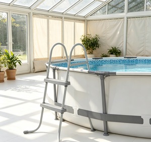 Escalera Portátil <span class=keywords><strong>para</strong></span> <span class=keywords><strong>Piscina</strong></span> Elevada, Compatible con Agua Salada y Rayos UV, <span class=keywords><strong>de</strong></span> Metal, Resistente a la Corrosión, Plegable, <span class=keywords><strong>para</strong></span> Limpieza <span class=keywords><strong>de</strong></span> Piscinas - Product Image 5