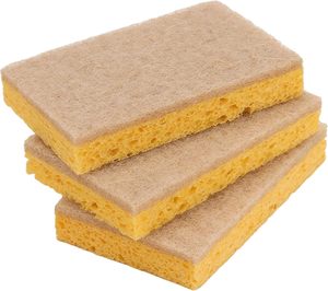 NUEVA Esponja Ecológica para Lavar Platos, Fibra de Coco + Esponja de Celulosa, Alta Absorción de Agua, Forma Rectangular - Product Image 6