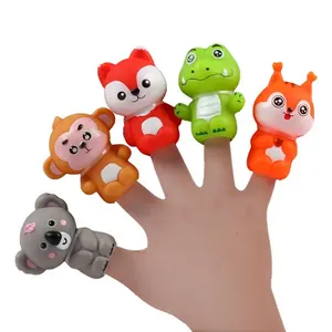 Wild Animal Finger Puppet Tiny Hand Finger Puppet for Kids with Koala/Squirrel/Fox/Crocodile/Monkey Marionetas De Dedos