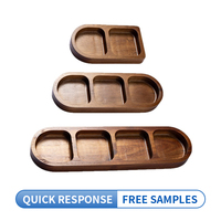 Plat à condiments en bois d'acacia écologique de qualité supérieure facile à nettoyer plateaux de service de couleur unie pour restaurants hôtels pour plats à sauce