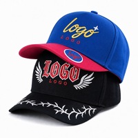 Op maat geborduurde 5-delige tweekleurige gestructureerde baseballcap, verstelbaar, hoge profiel, voor heren en dames, outdoor sport, Gorra Snapback cap