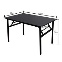 Escritorio Plegable para Computadora YODA Negro con Superficie de Madera y Patas de Metal para Oficina en Casa (Modelo YD-ID213-2)