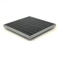 Mesa de Comedor Comercial de Aluminio y Polimadera para Exteriores, Patio, Restaurante, Jardín, Muebles Duraderos con Tablero de Madera Plástica
