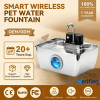 Fontaine à eau intelligente sans fil pour animaux de compagnie avec capteur de mouvement, alimentée par batterie, distributeur automatique d'eau pour chats, pour les foyers multi-animaux