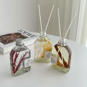 Hete Verkoop Luxe Cilindrische Glazen Aroma Diffuser Fles Riet Luchtverspreiders Voor Thuis Geurstof