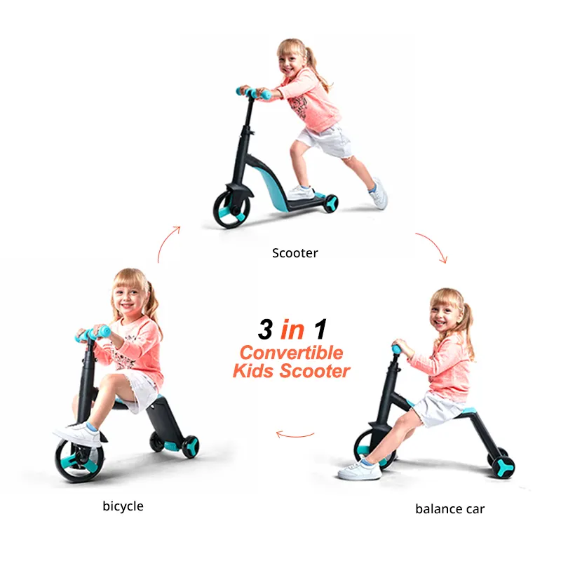 Vendite calde 3 in 1 bambini scorrevoli calcio scooter con sedile triciclo Design originale unico