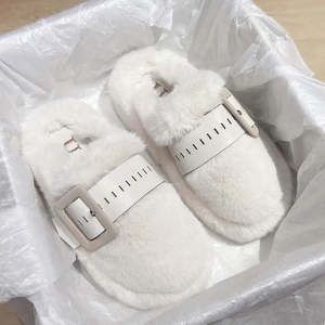 Chanclas de oso de peluche Unisex para mujer, chanclas de moda para invierno y otoño para zapatillas acolchadas desechables para el hogar, Hotel para hombres - Product Image 3