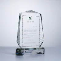 Yeni kore tarzı kalkanı kristal hatıra ödülü özelleştirilebilir kelimeler şirket hatıra hediye için kristal kupa boş