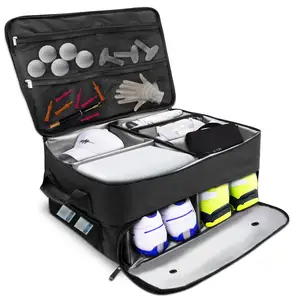 Casillero de golf de coche impermeable personalizado de fábrica con compartimento separado para 2 pares de zapatos, organizador de maletero de golf Durab para ropa