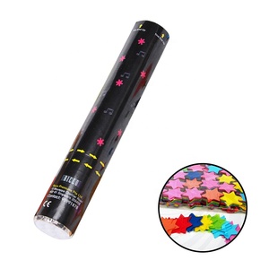 กระดาษที่มีสีสันสําหรับงานแต่งงานงานปาร์ตี้ Poppers ย่อยสลายได้ขนาดใหญ่ 4 Shot ผงคอนเฟตตี้สีดําและทอง Co2 คอนเฟตตี้แคนนอน - Product Image 2