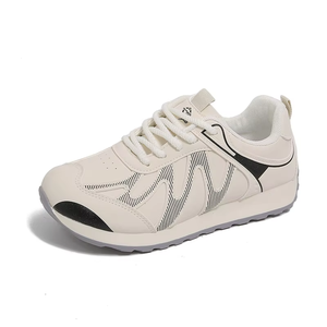 Dames veterschoenen met gesloten neus, ademende EVA tussenzool, dikke zool, lichtgewicht, anti-geur, altijdgroen wit, wandelschoenen - Product Image 3