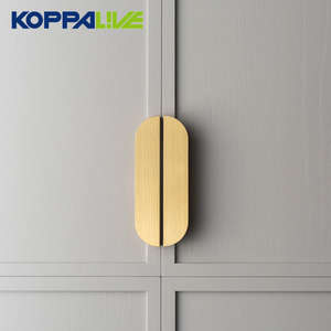 Koppalive латунная полукруглая лунная ручка дверцы шкафа, выдвижная ручка черного матового никеля, полукруглые ручки шкафа - Product Image 2