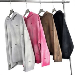 Sweat à capuche en molleton épais de haute qualité, coupe oversize, imprimé vintage vieilli, délavé à l'acide, séchage rapide et respirant - Product Image 4