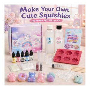 Paquete de Producción a Granel de Squishies: Gel Líquido de Doble Fórmula, Pinturas para Bandejas de Animales, Frascos con Purpurina, Tazas Medidoras, Guantes Protectores - Product Image 3