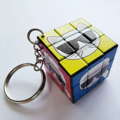 quick Speed Cube Sticker less 3x3x3 Magic Cube Puzzles key chain for decoration and play