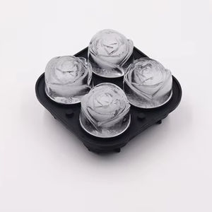 Bac à glaçons en silicone fait maison avec couvercle, forme de rose 3D, moules à glaçons DIY - Product Image 1