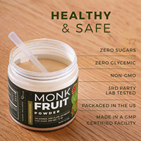 Oem Hete Verkoop Monnik Fruit Extract 80% Poeder Suikervrije Monniksfruit Zoetstof Superfood Voedingssupplement 85 Gram