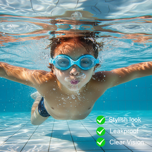 Xiale לוגו מותאם אישית ילדים לשחות משקפי מגן מתכוונן נגד ערפל הגנה חוליית עבור בני נוער בנות בריכה כיף - Product Image 6