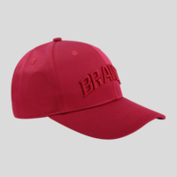 Casquette de baseball en nylon rouge avec logo brodé 3D personnalisé, style sportif, nouvelle casquette pour papa, pour la course à pied et les sports d'été - style à carreaux
