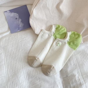 Calcetines de mujer de algodón peinado <span class=keywords><strong>sin</strong></span> costuras, de corte bajo, con diseño de dibujos animados y bordado facial, a juego de colores, nueva colección Primavera/Verano - Product Image 6