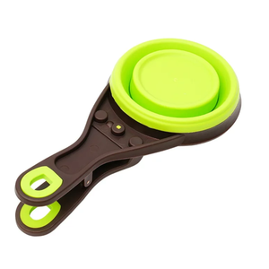 Bol pliable portable en PP+TPR pour chiens, chats et petits animaux, voyage en plein air, pliable, facile à nettoyer, vert, marron - Product Image 1
