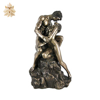 Sculpture en bronze de statue d'art en métal antique de figurines en laiton de décoration de parc de jardin de maison extérieure personnalisée grandeur nature d'homme et de femme