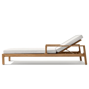 Chaises longues de jardin de style nordique, chaise de plage en <span class=keywords><strong>teck</strong></span>, chaise de salon extérieure, chaise de plage en <span class=keywords><strong>teck</strong></span> pour la cour, chaise longue de piscine - Product Image 6