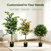 Citronnier Artificiel Vert Fruitant 120cm Écologique Résistant aux UV en Pot pour Maison Méditerranéenne, Patio, Véranda