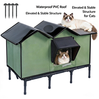 Abri pour chats errants, pliable, résistant à l'eau, à la pluie, à l'humidité, au vent, isolé, chaud, facile à nettoyer, solide, pour toutes les saisons, y compris l'hiver
