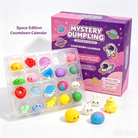 Calendrier de l'Avent Mystery Dumpling Space, Jouets Squishy TPR, Jouets anti-stress doux, Surprise pour enfants, Boîte mystère de Noël, Cadeau
