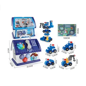 Police Station Toy House With Building Blocks Kids Educational Game Toy