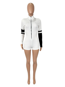 <span class=keywords><strong>Mono</strong></span> <span class=keywords><strong>de</strong></span> una pieza ajustado <span class=keywords><strong>de</strong></span> punto sexy para <span class=keywords><strong>mujer</strong></span>, con cuello alto y cremallera, estilo motociclista, el más vendido - Product Image 6