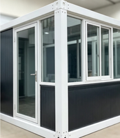 Cabine préfabriquée en conteneur avec façade en acier, entièrement assemblée, installation rapide pour bureau de chantier, studio, façade de cabine préfabriquée en conteneur