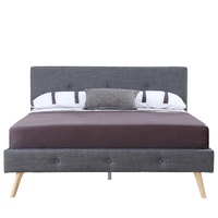 Willsoon Einfaches Bett Stilvolles Skandinavisches Design Möbel Weiches Leinenstoff-Bett Einzelbettgestell